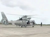 Un hélicoptère française sur la base américaine de Diego Garcia