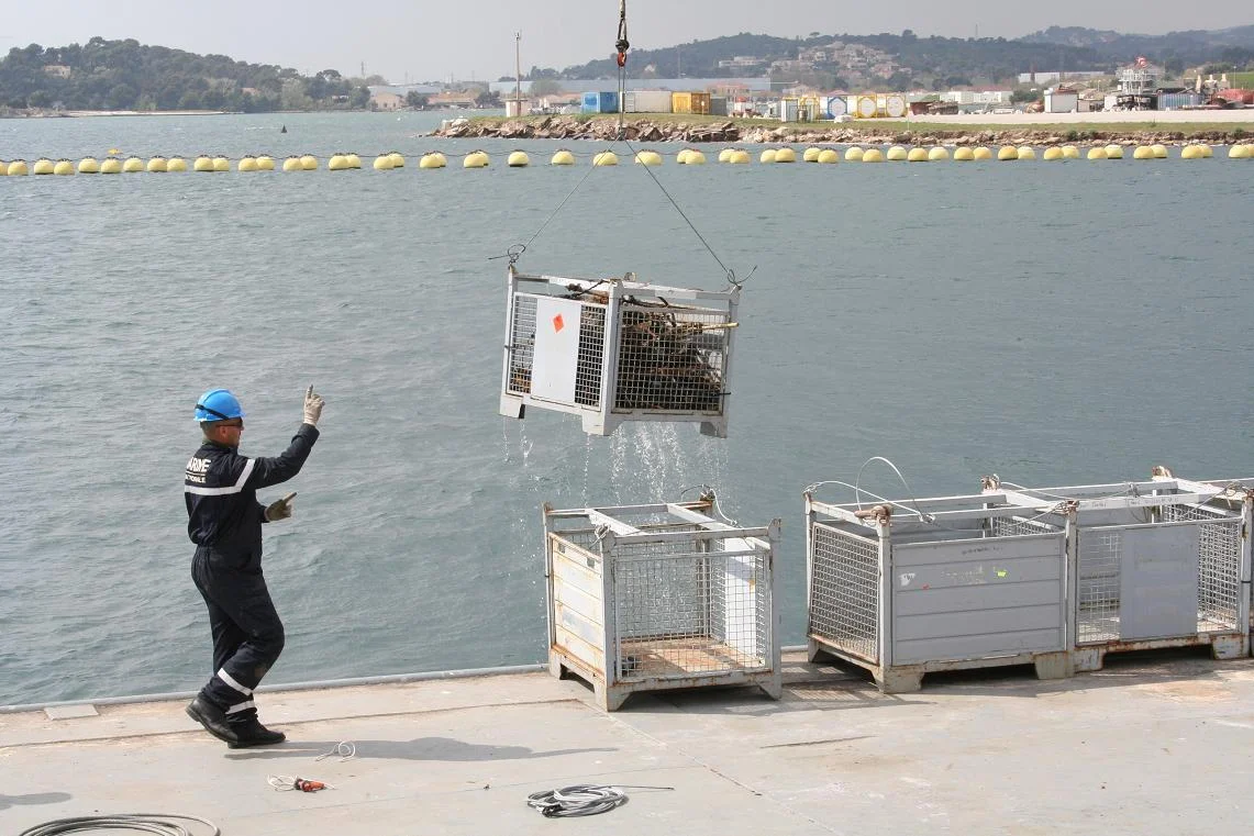 Une première panière de déchets