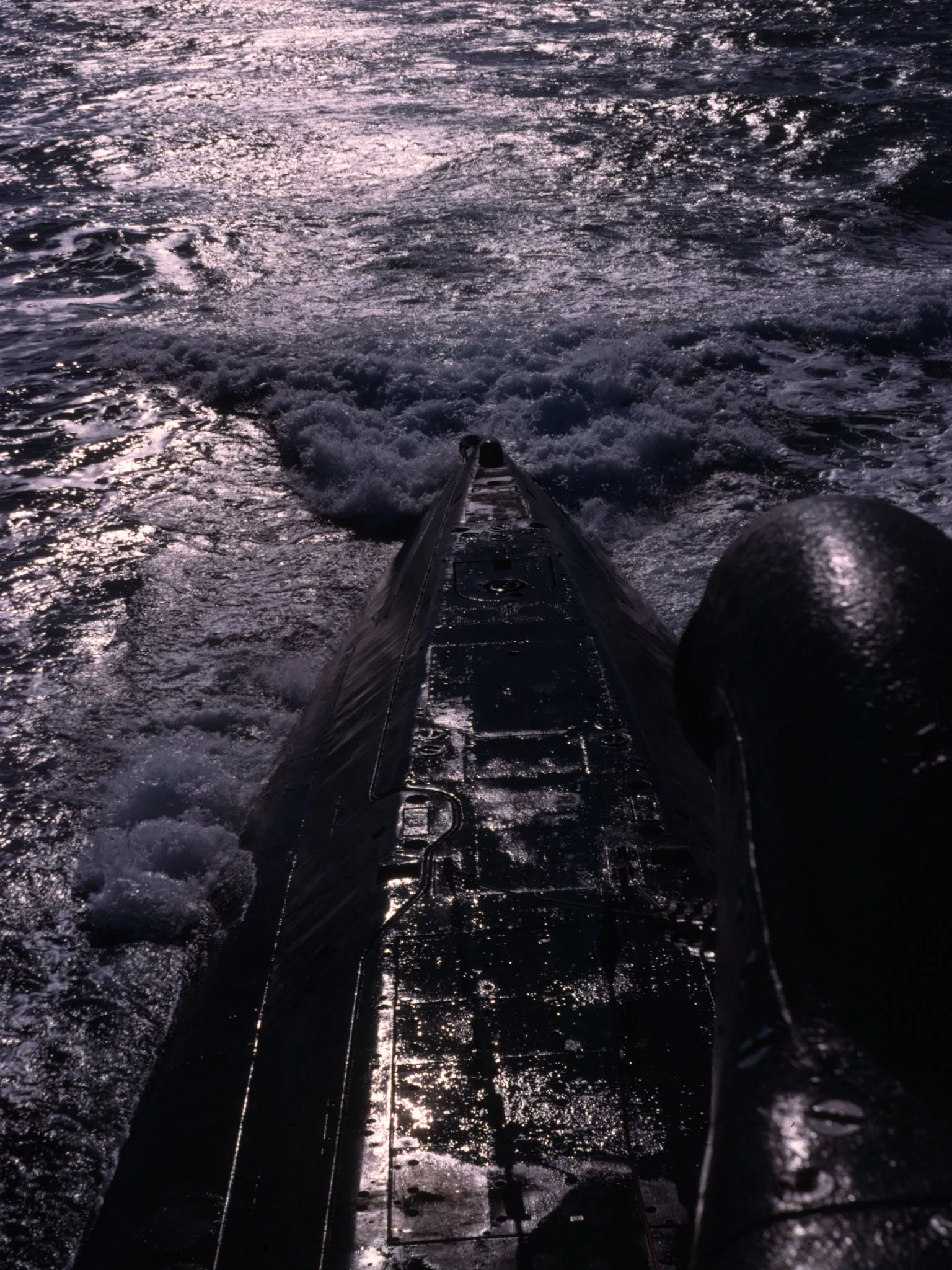 En route en surface vers le détroit de Messine