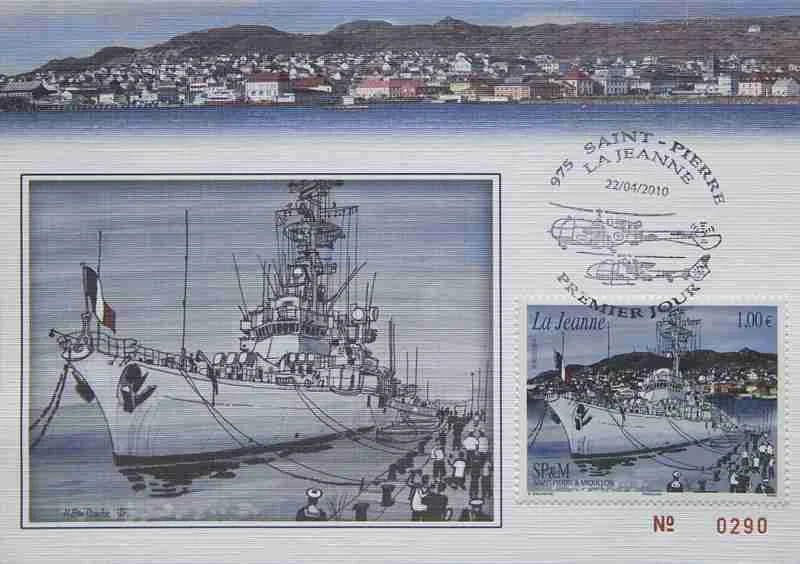 Enveloppe 1er jour La Jeanne à St-Pierre