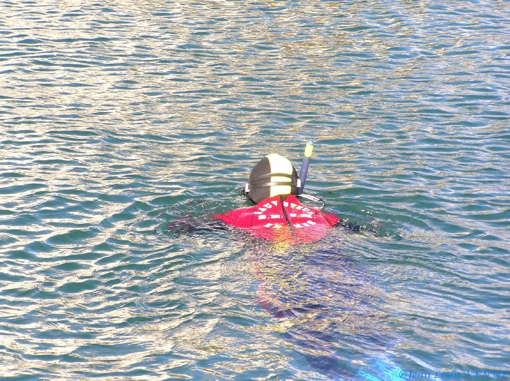 Unplongeur de la SNSM essaie de le renconvaincre de regagner la mer