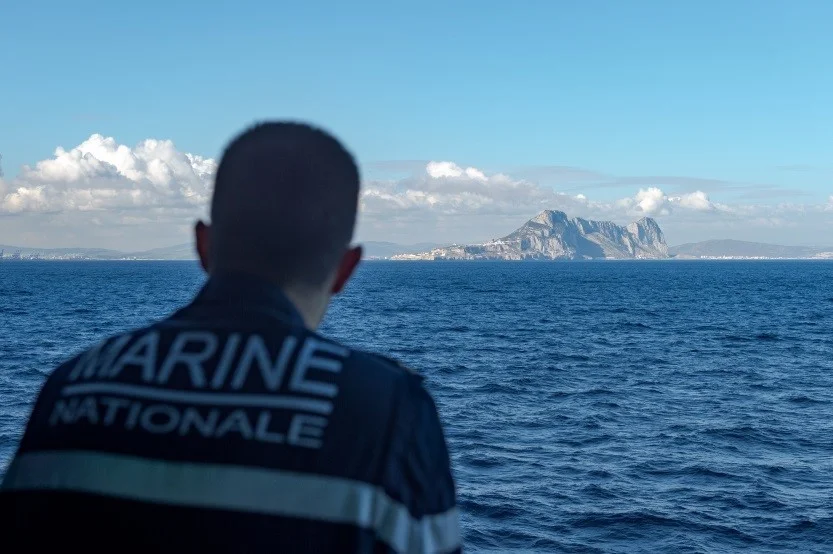 Le rocher de Gibraltar vu depuis le Dixmude