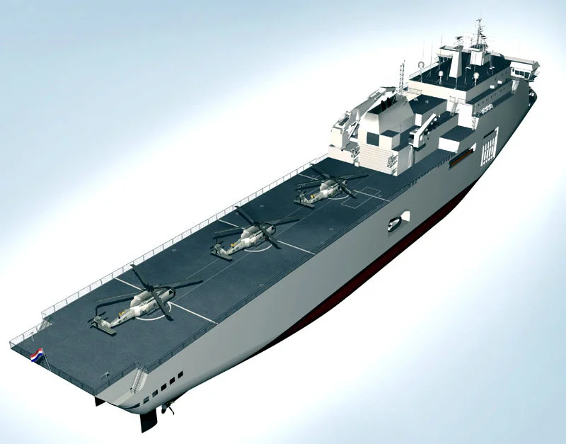 Le porte-hélicoptère amphibie que la marine chilienne envisage de construire