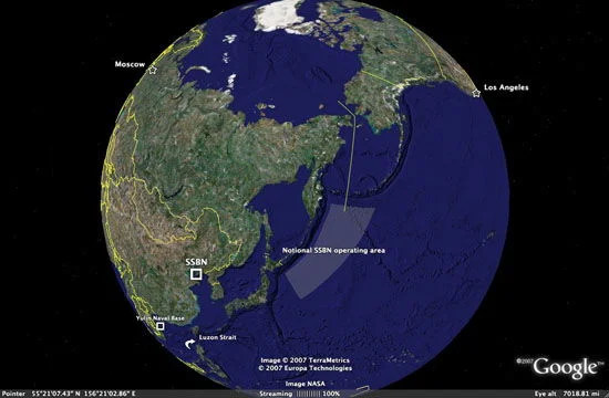 Zone de patrouille des SNLE