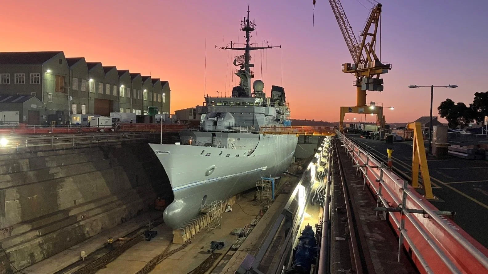 La frégate Vendémiaire en cale sèche