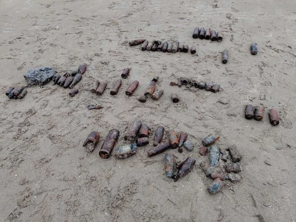Les obus découverts sur la plage d’Auberville