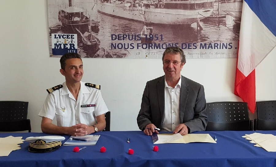 Signature de la convention de partenariat entre la Marine nationale et le lycée de la mer « Paul Bousquet » de Sète