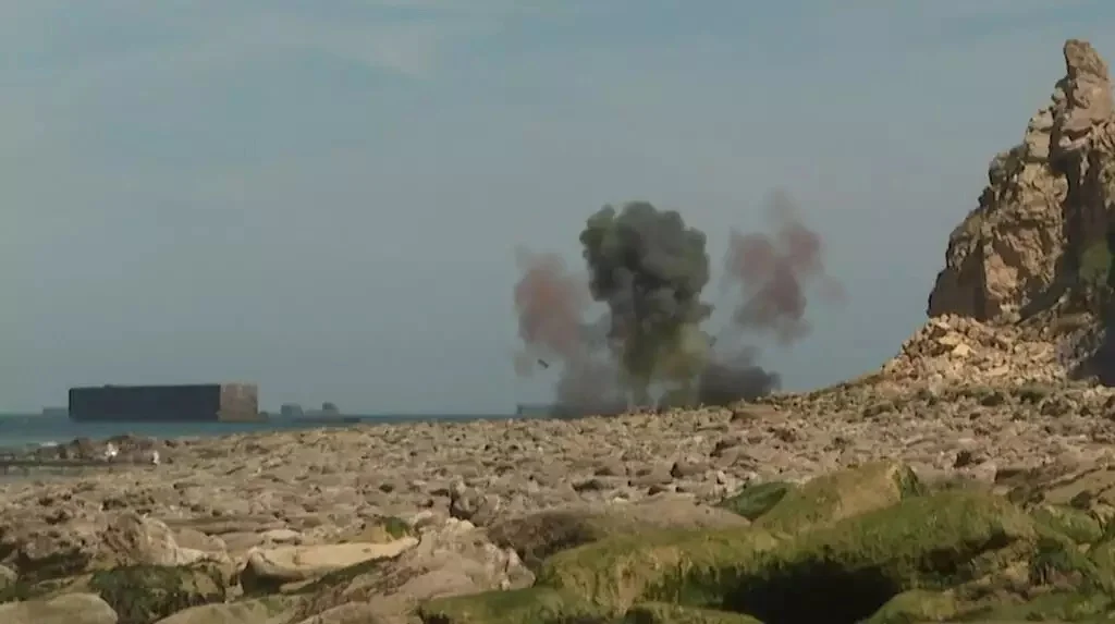 Destruction d'un obus de la 2è Guerre mondiale