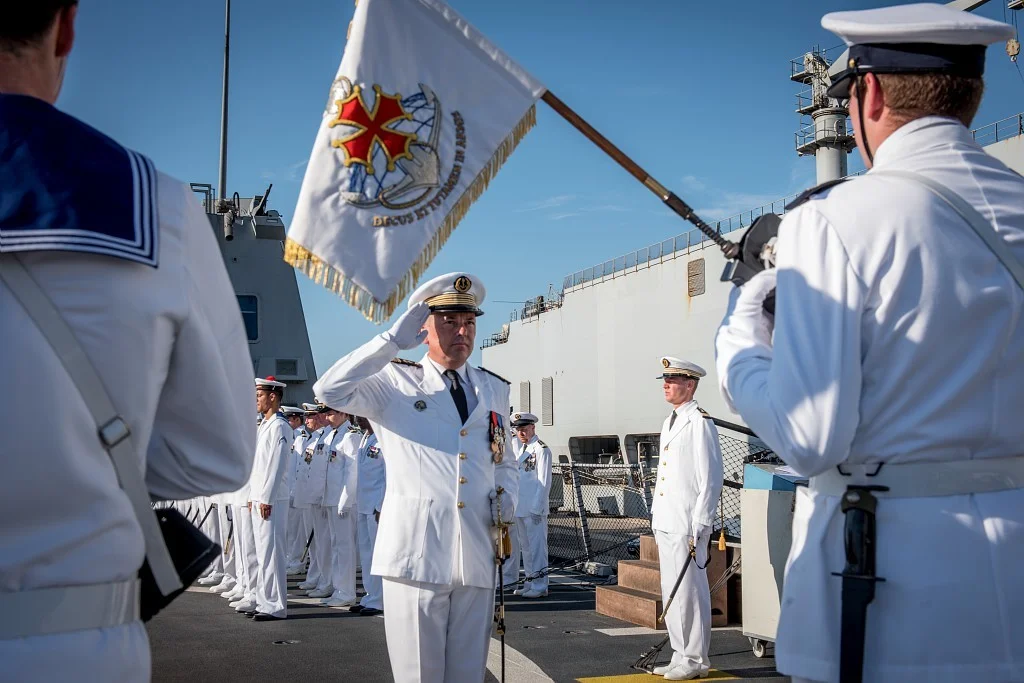 Le capitaine de vaisseau Philippe Le Gac, nouveau commandant de la frégate multi-missions Languedoc