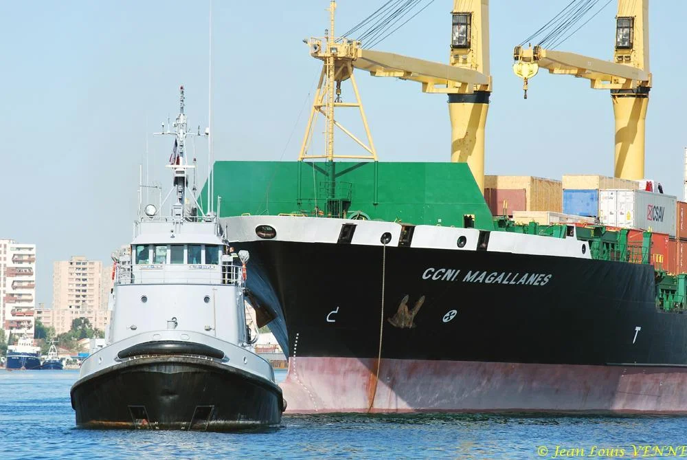 Arrivée à Toulon du porte-conteneurs Magallanes