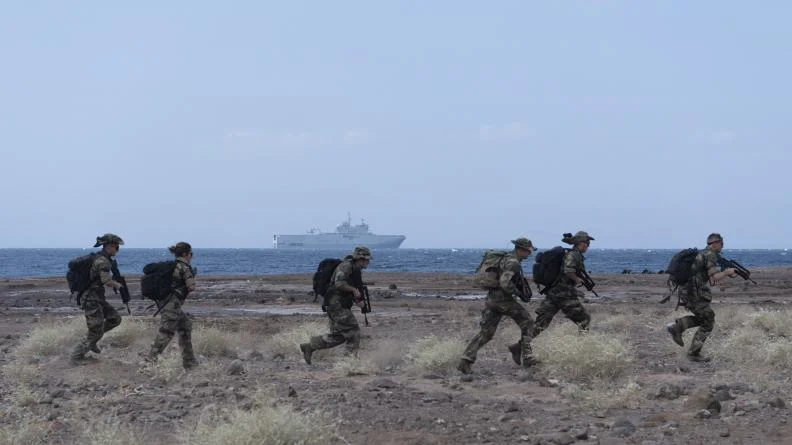 Les officiers-élèves du groupe Jeanne d’Arc 2022 sur le terrain