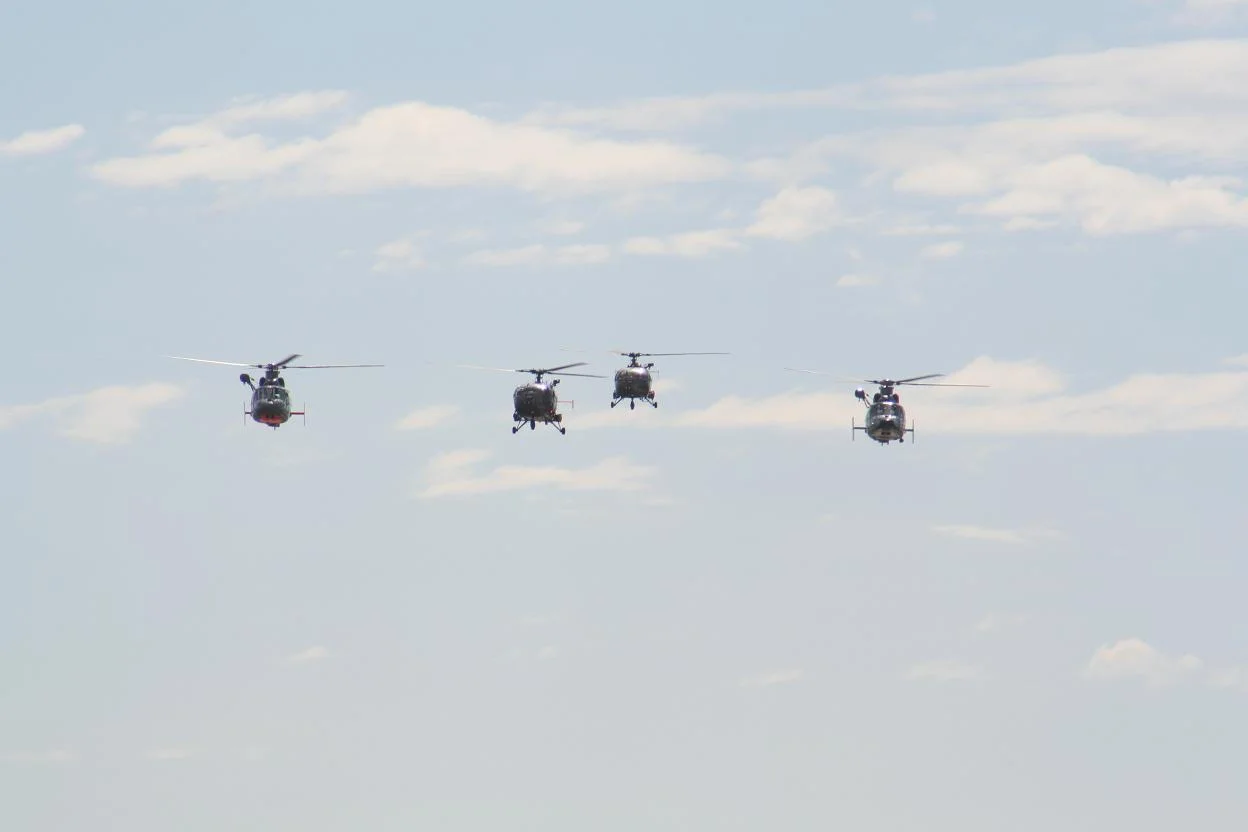 L'arrivée des hélicoptères