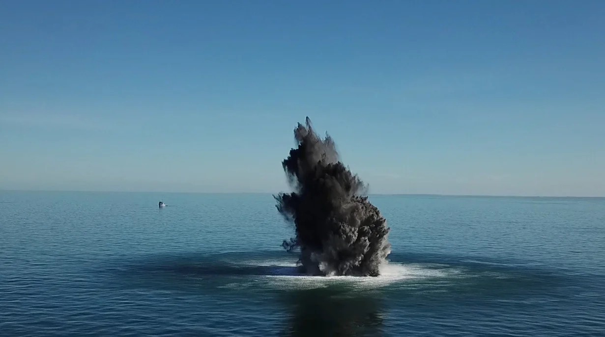 Pétardement d'une mine de fond historique type BM1000