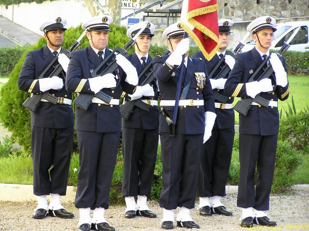 La garde du drapeau des cannoniers-marins