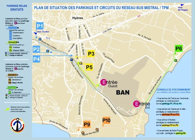 Parkings et navettes réseau Mistral
