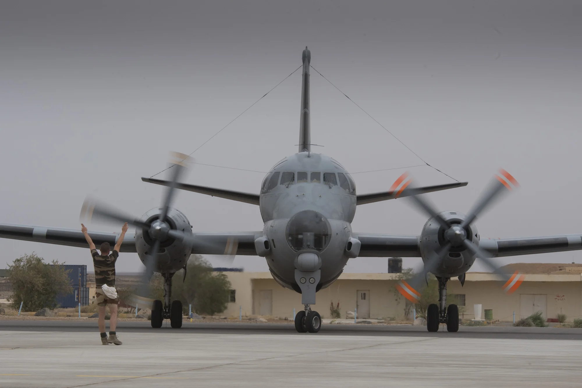 Un avion de patrouille maritime Atlantique 2 sur la base aérienne projetée au Levant