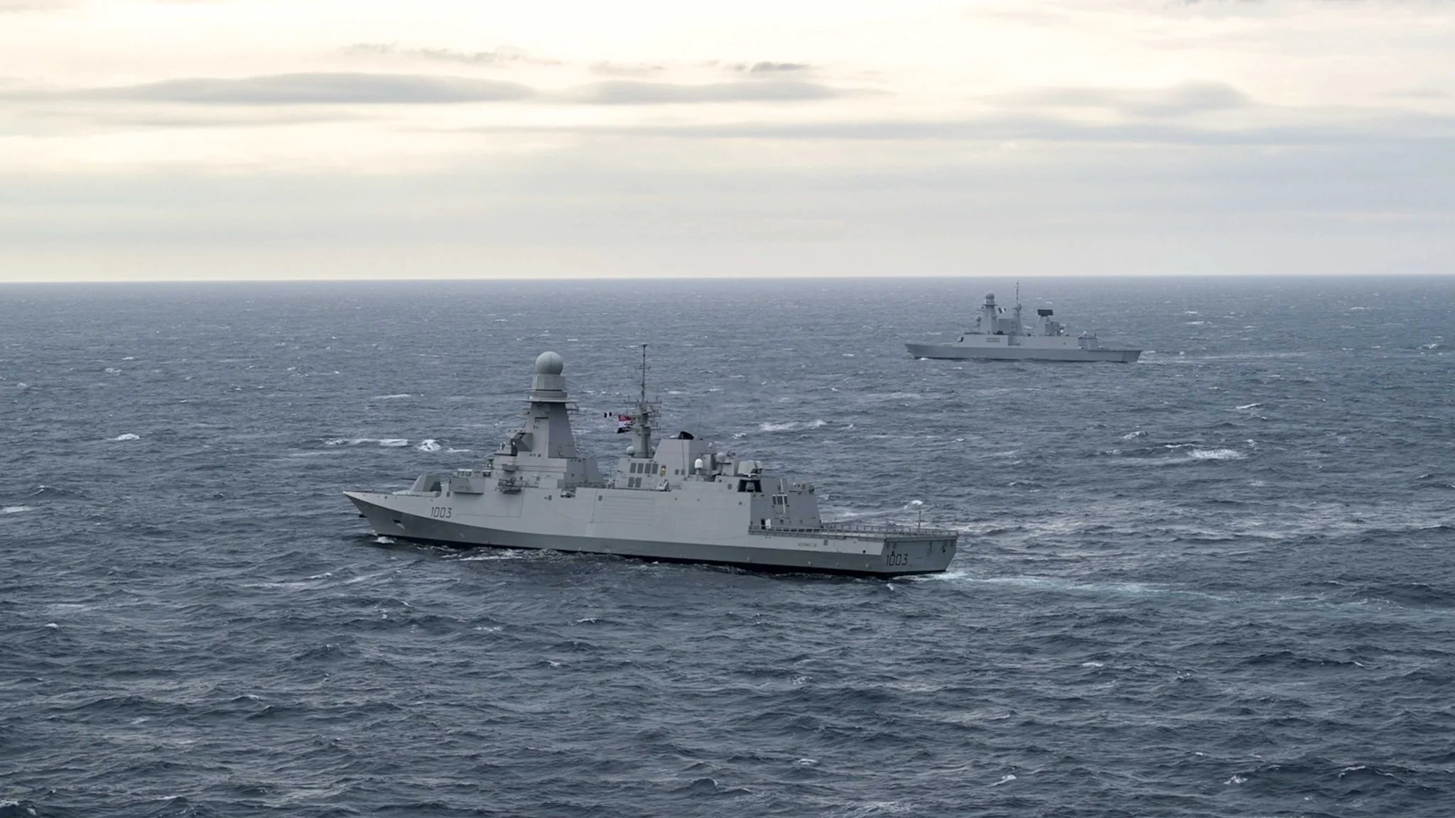 Les frégates frnçaise et égyptienne participant à l'exercice
