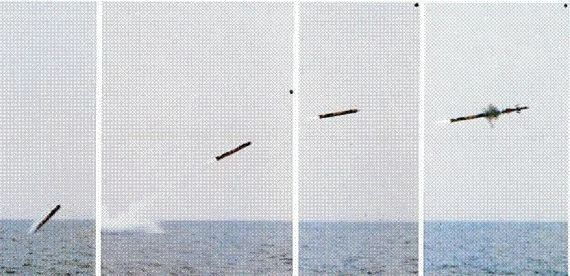 Lancement d'un missile SM39 depuis un sous-marin nucléaire d'attaque