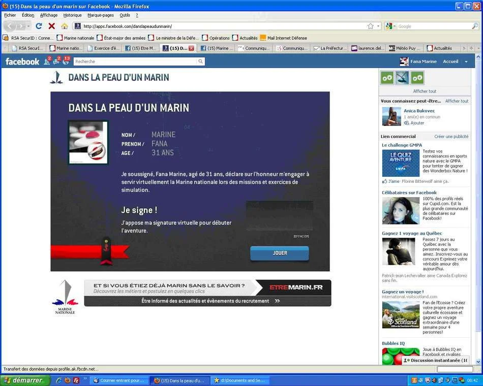Découvrez l’application Facebook « Dans la peau d’un marin »