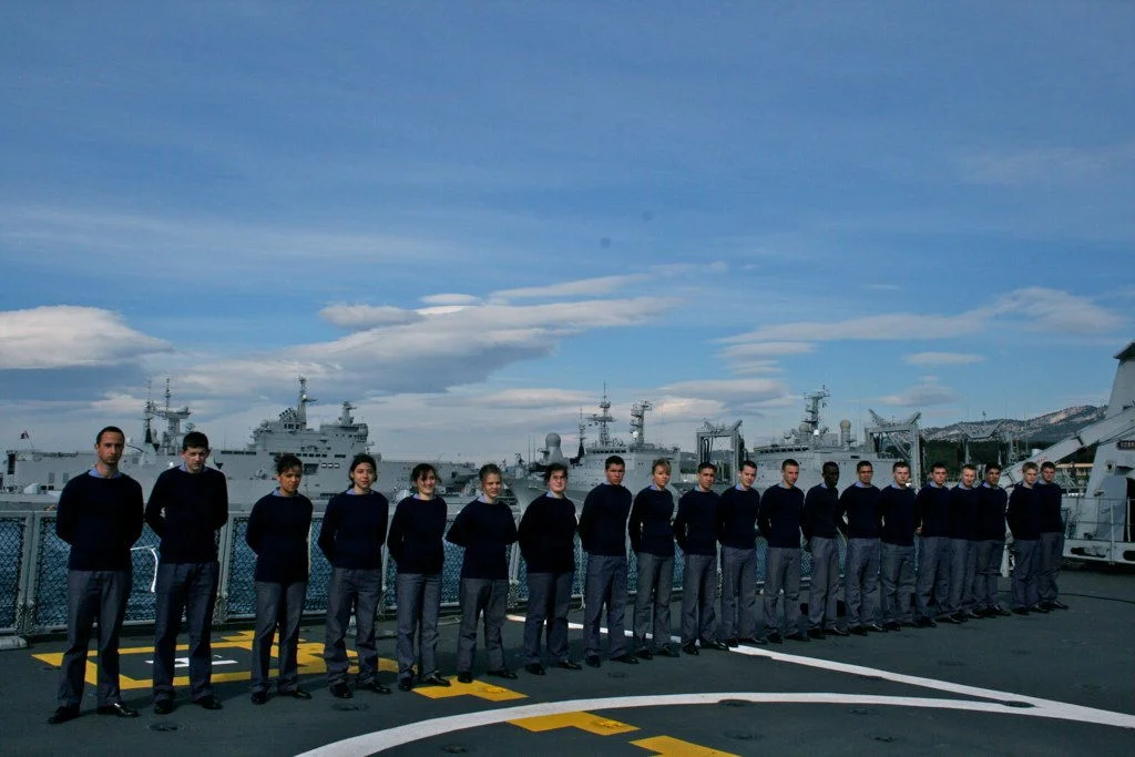 Les stagiaires de la PMM Belfort sur le pont de l'Aconit