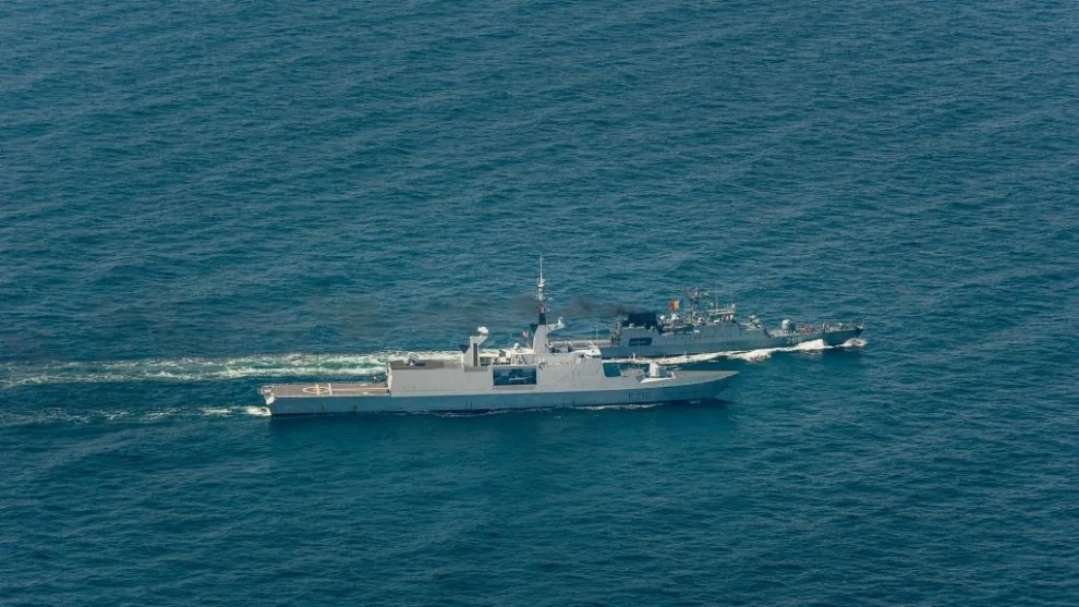 La frégate La Fayette et la frégate bulgare Drazki