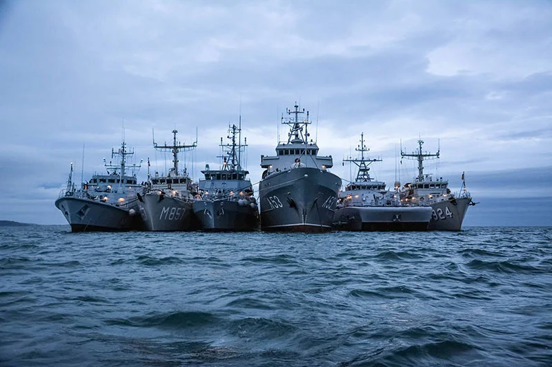 Les bâtiments du SNMCMG1 au mouillage