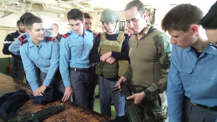 La PMM D’Angers en mer sur le Courbet