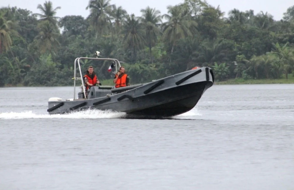 Entraînement de la brigade de protection de l'aviso Commandant l’Herminier