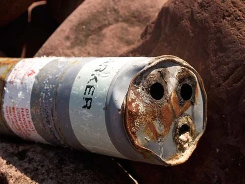 Les restes du projectile