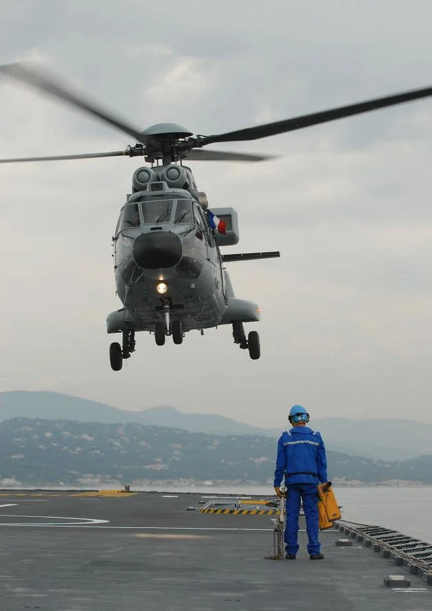 Arrivée de l'hélicoptère du président