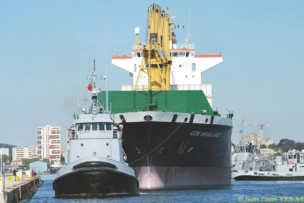 Arrivée à Toulon du porte-conteneurs Magallanes