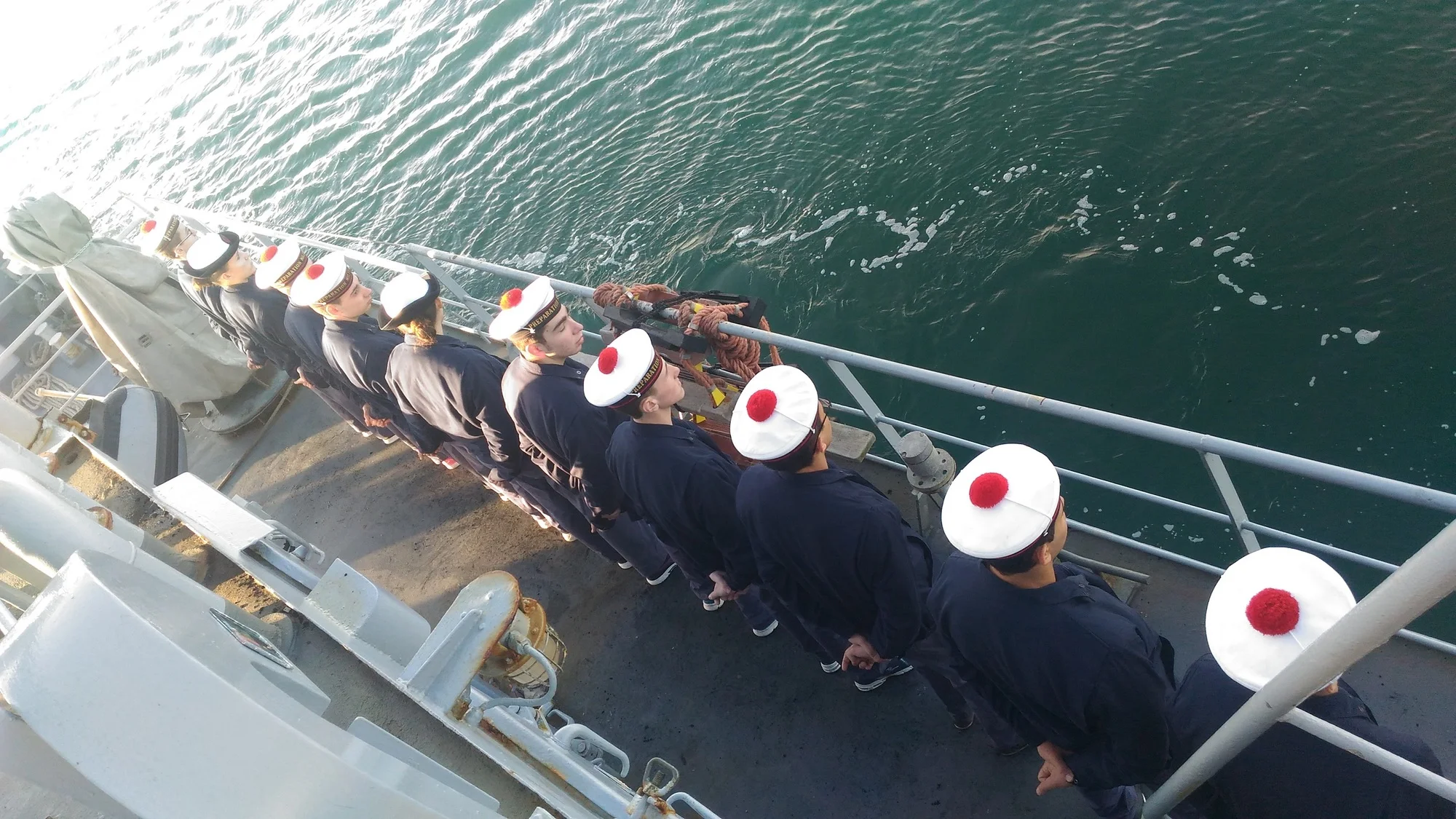 Les stagiaires de la PMM Richelieu alignés le long du bord
