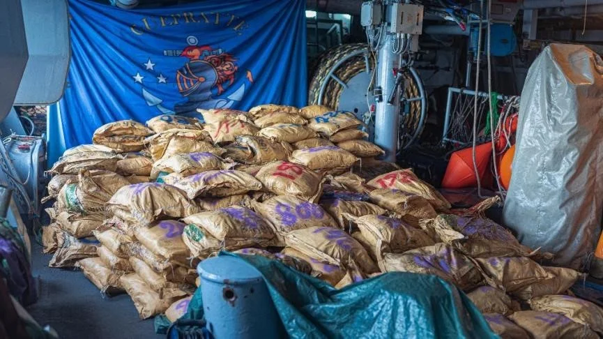 La drogue saisie par le Guépratte