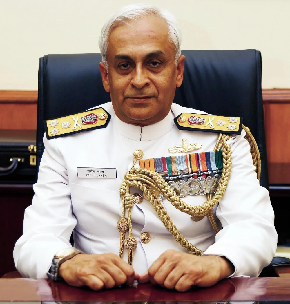 L’amiral Sunil Lanba, chef de la marine indienne et président du comité des chefs d’état-major