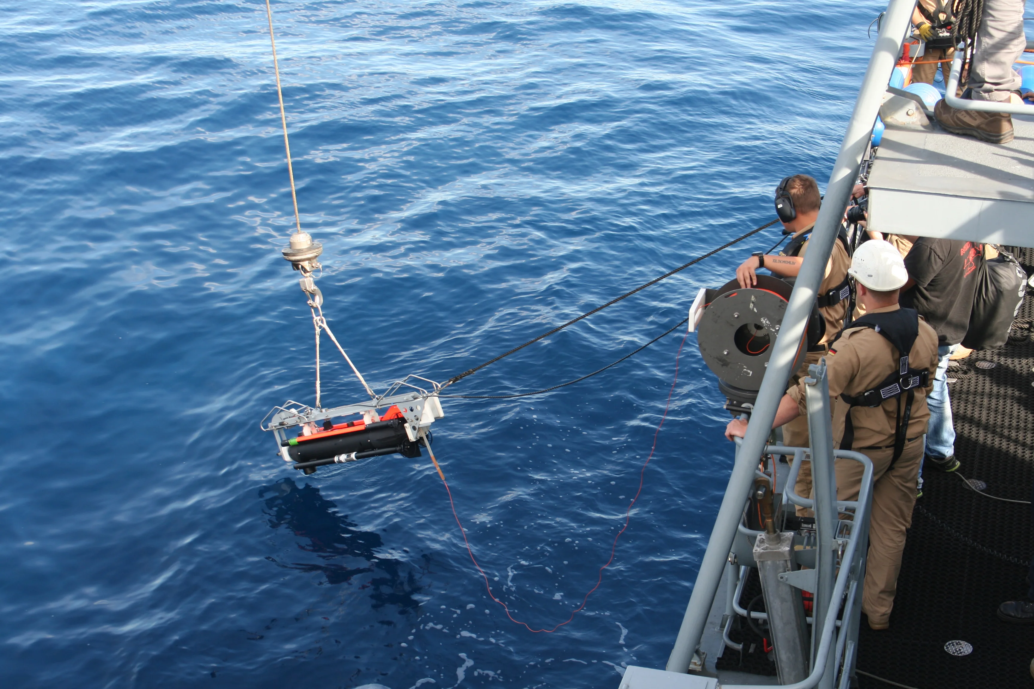 Mise à l'eau du drone SeaFox