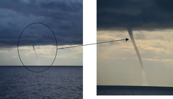 La trombe marine aperçue par le Jean de Vienne