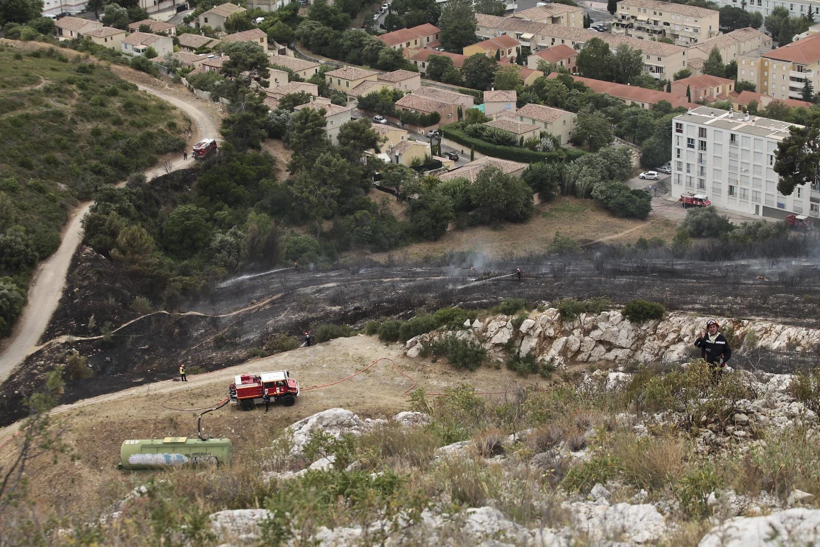 Incendie de végétation dans le quartier de la Valbarelle
