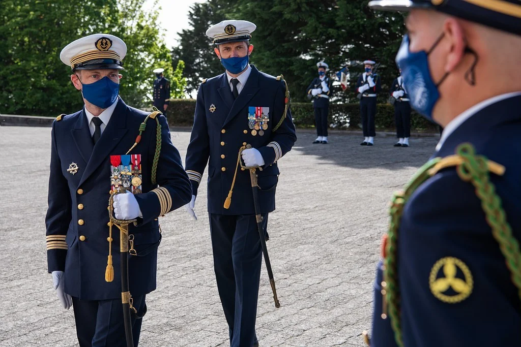 Le capitaine de vaisseau Alexandre Tachon, nouveau commandant du SNLE Le Triomphant équipage bleu